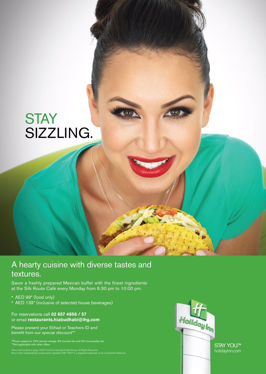 HolidayInnAUH's tweet photo. Do you fancy nachos, tacos, enchiladas &amp; fajitas? Join us at Silk Route Café, Holiday Inn Abu Dhabi every Monday between 18.30 to 22:30 https://t.co/hX4ljKmERu