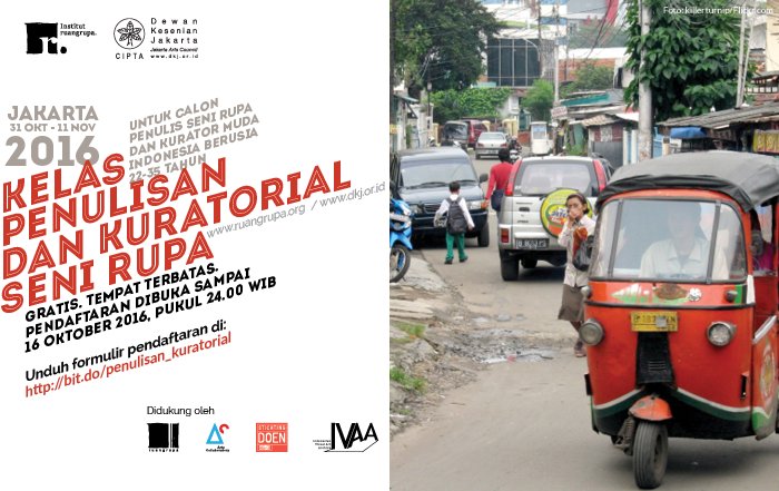 JakArtsCouncil's tweet photo. Institut ruangrupa dan Dewan Kesenian Jakarta membuka pendaftaran peserta "Kelas Penulisan dan Kuratorial Seni Rupa". https://t.co/y24H5VAmWp