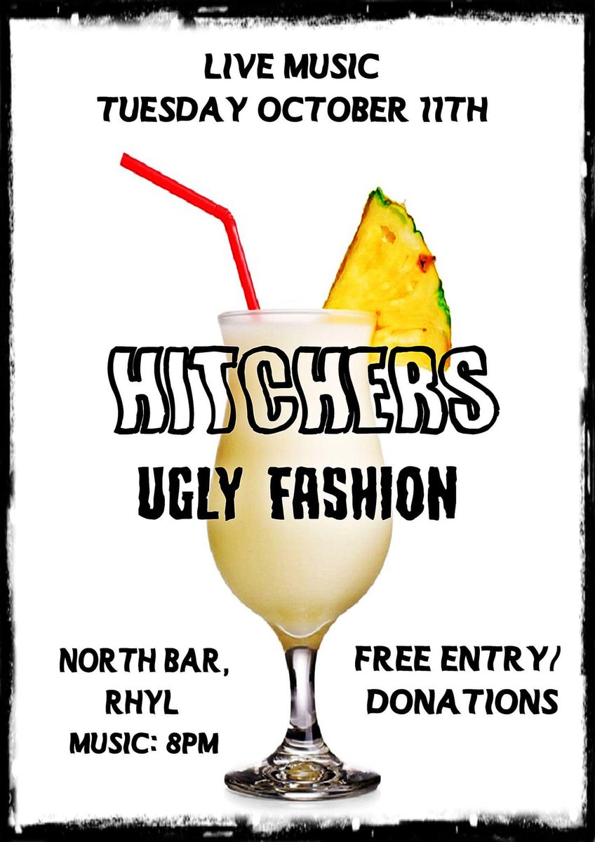 First stop Rhyl with support from Migs (of Ugly Fashion) #livemusic #rhyl #northbar #northwalesmusic