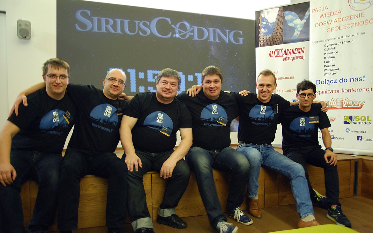 SiriusCoding's tweet image. #SiriusCoding is over. Thanks to all our mentors! @Adrian_SQL @SDrzymala @gstolecki @DamianWidera @SQLExpert_pl Maciej z @SzkoleniaAltkom