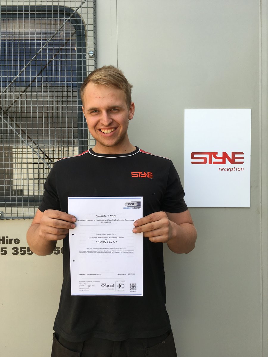 Congratulations to Lewis for achieving his EAL Level 3 Diploma in Fabrication &amp; Welding Engineering Technology! Well done! #apprenticeships