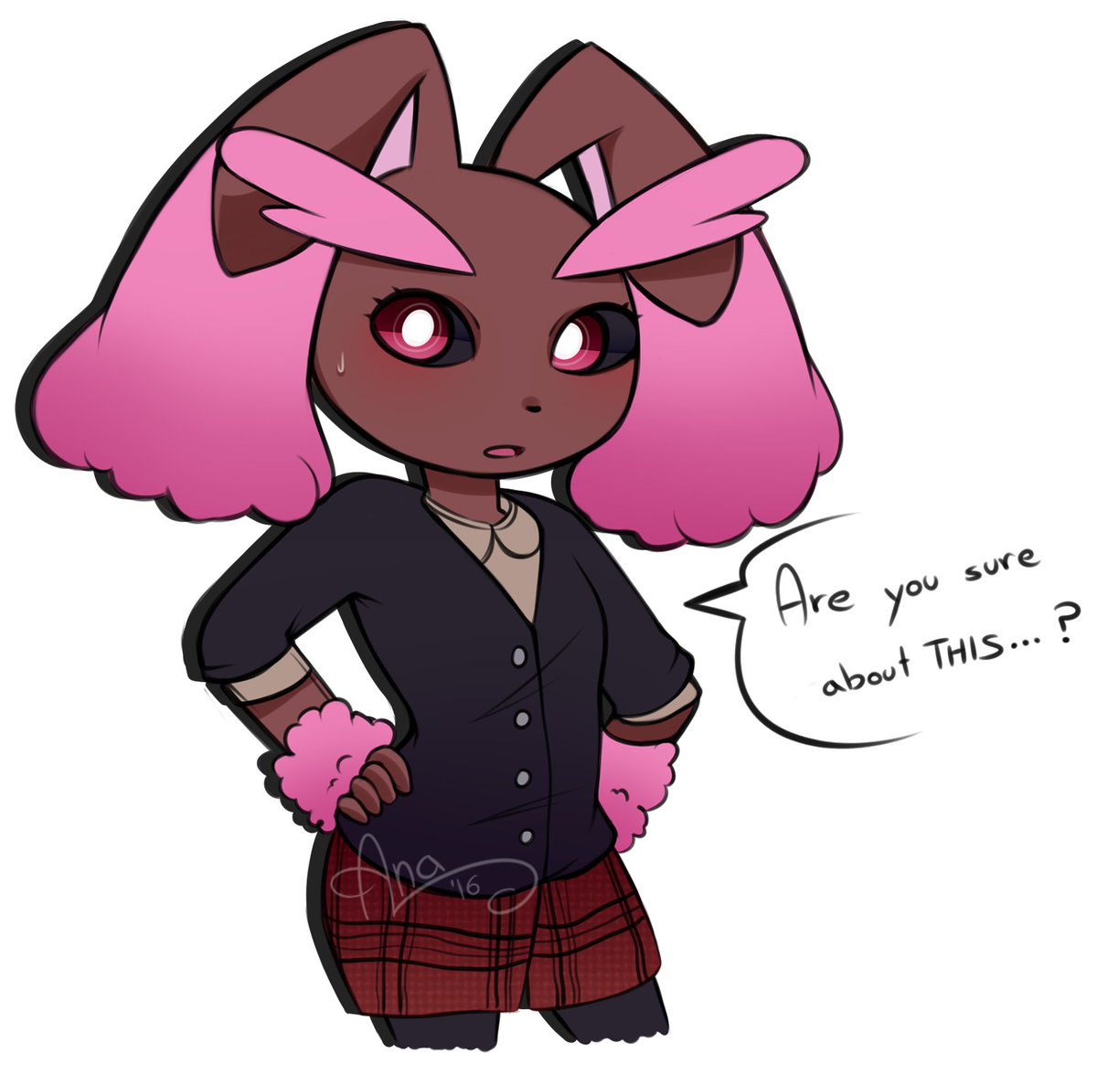 AnuchasArt's tweet photo. My lovely Rose in Clara Oswald's outfit. ~ She looks pretty! <3 #AnaDraws #MyArt #HelpMyArt #Pokémon #Lopunny #DW https://t.co/Z5vrIQwdfx
