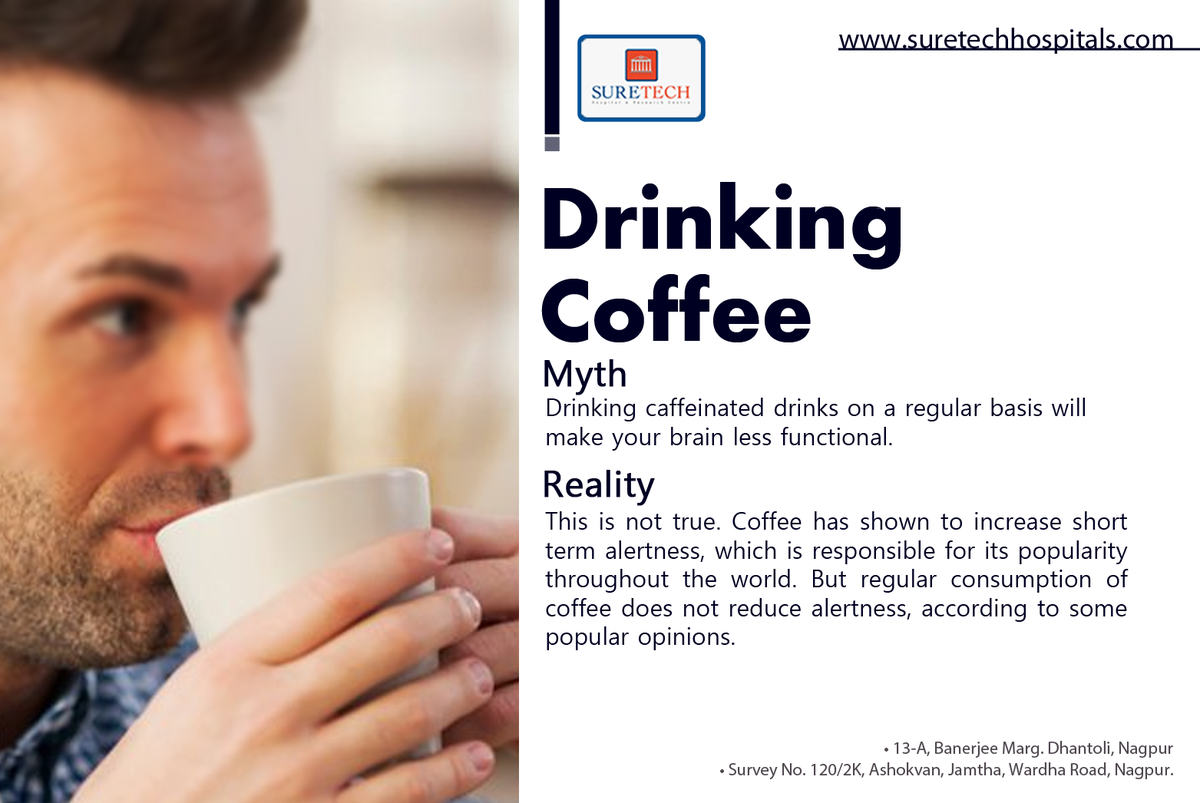 Tweet_Suretech's tweet photo. Drinking coffee regularly won’t have a negative impact on your brain. #Suretech https://t.co/QxWyEKdEo2
