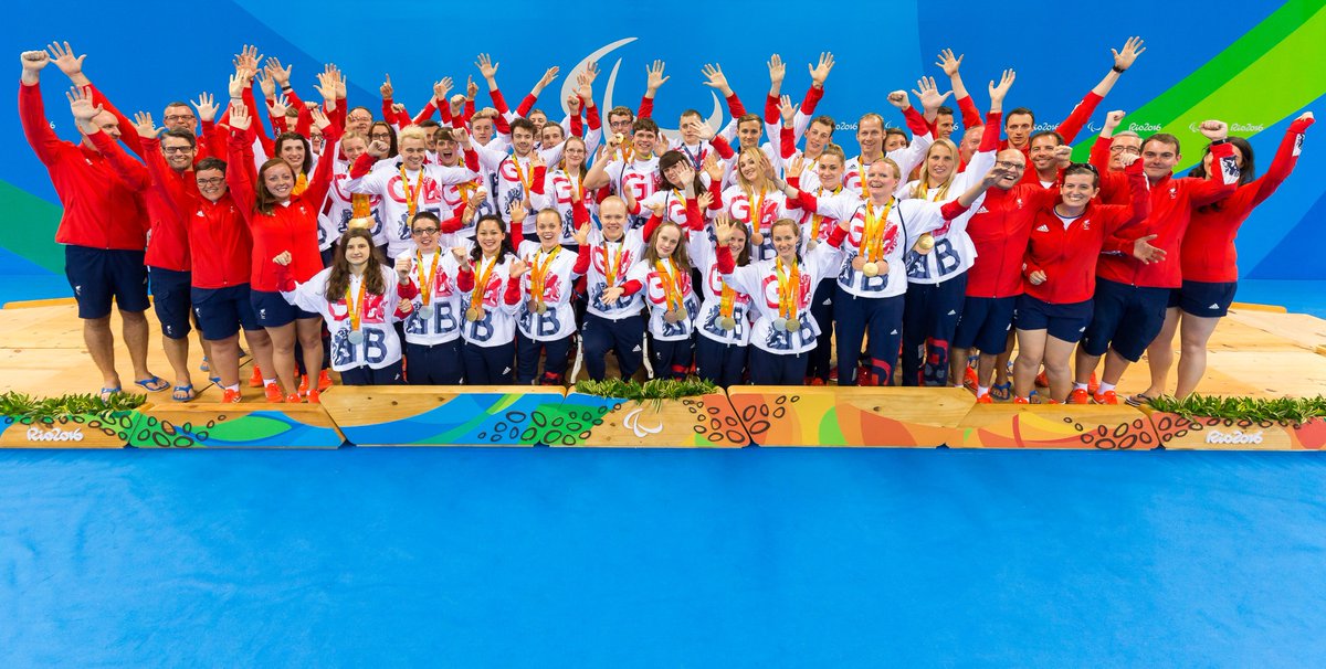 Aquatics_GB's tweet photo. Awesome team pictures of our @ParalympicsGB swimmers and team staff over in Rio in September! #ROAR #Proud https://t.co/7b7vSmMD07