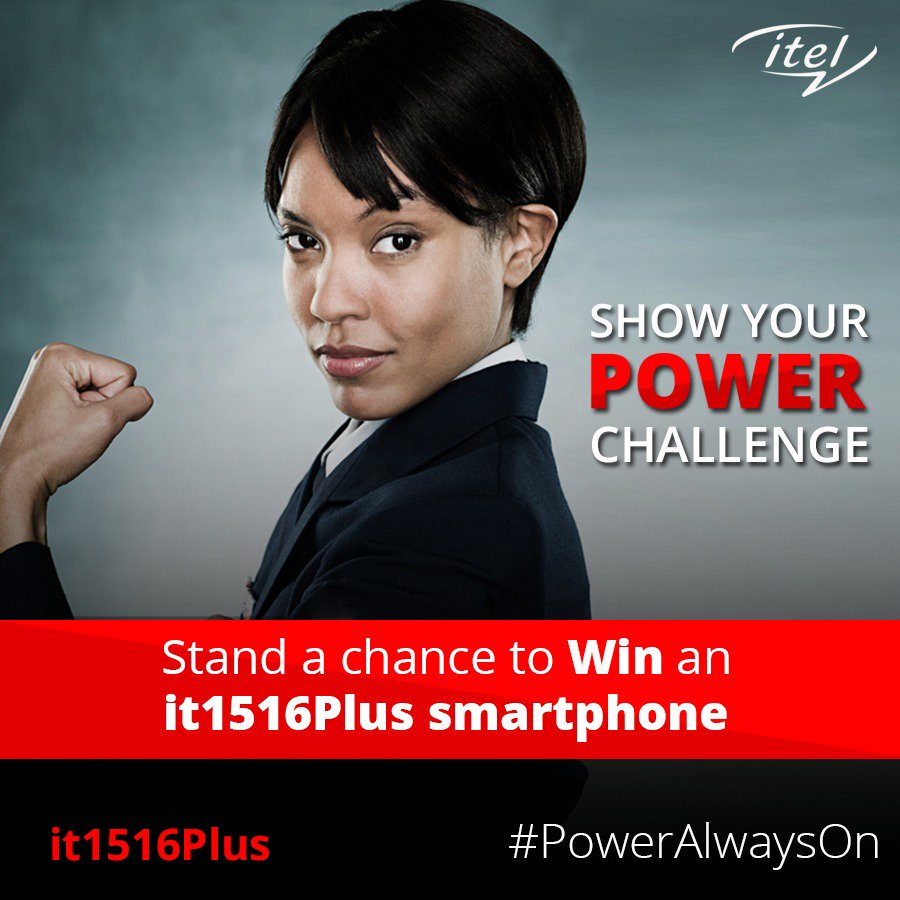 itelNigeria's tweet photo. Itel Power Contest
Is your #PowerAlwaysOn? Participate in the Itel #PowerContest and stand a chance of winning an It1516Plus Smartphone. https://t.co/Z9WbvACx1E