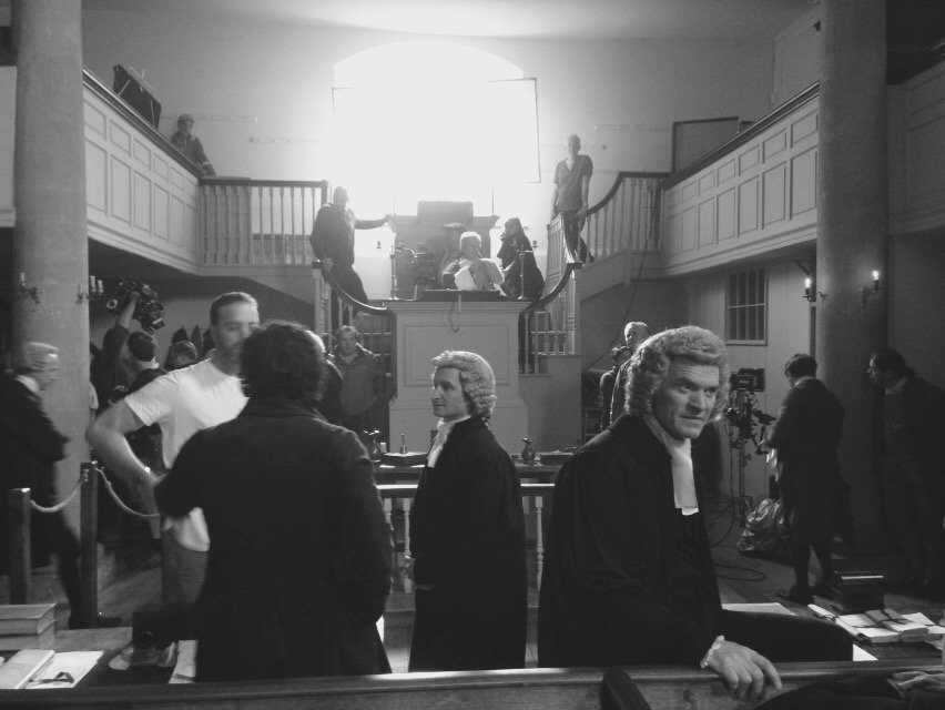 JAHollingworth's tweet photo. Another #BTS #Poldark shot after ep 2 aired last night @masterpiecepbs - #WillSinclair @WMannering & Aidan in court. https://t.co/inY5bGQyJT