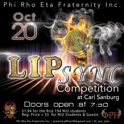 CashMoney_Poola's tweet image. GET READY NIU!!! LIP SYNC COMPETITION OCTOBER 20TH!!! GET YOUR TICKETS NOW ON NIUTICKETS.COM !!#PhiRhoEta #ZetaChapter #Homecoming