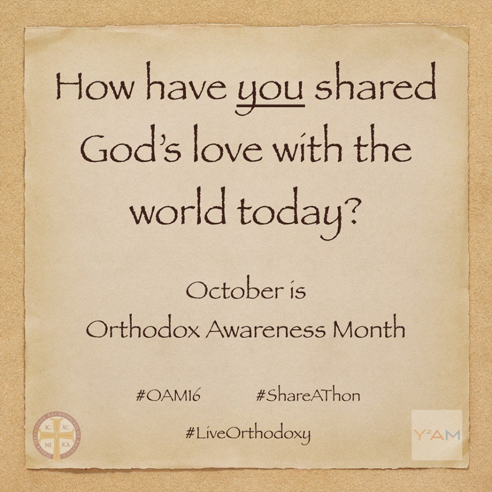 Y2AM_official's tweet photo. October is Orthodoxy Awareness Month! How have you taken part? #OAM16 #LiveOrthodoxy https://t.co/MEr4nPLYtz