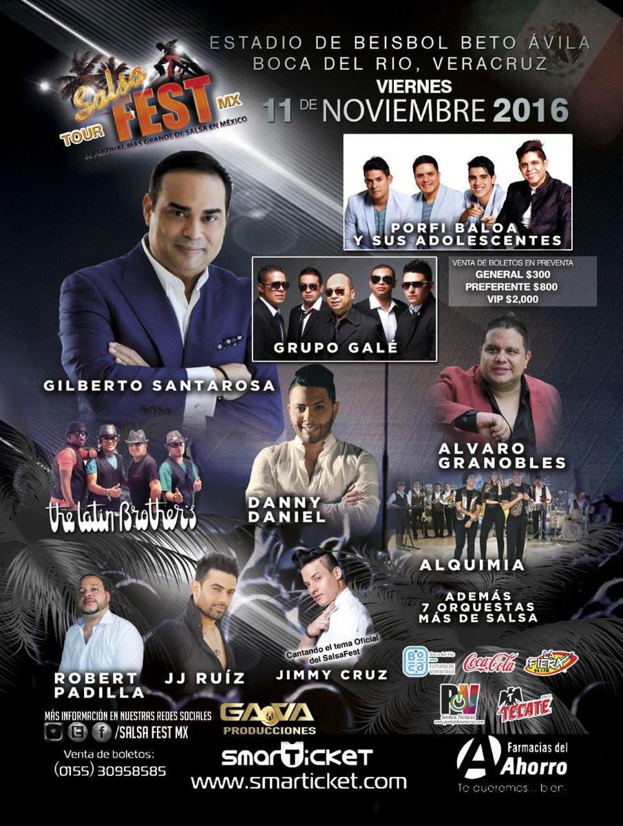 SAPSGrupero's tweet photo. Falta menos, prepárate para mover el cuerpo en el @salsafestmx este 11 de noviembre en el estadio Beto Ávila en Boca del Río, no faltes. https://t.co/c2OEy2UveI