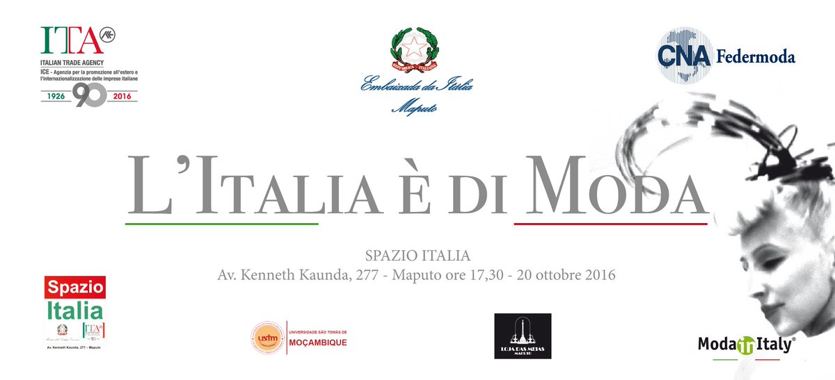 afranclagaro's tweet photo. #CNAFedermoda #ModainItaly L'Italia è di Moda #Ambasciata d'Italia a Maputo #Agenzia ICE _ XVI settimana della lingua italiana nel mondo https://t.co/zchXobPJbO