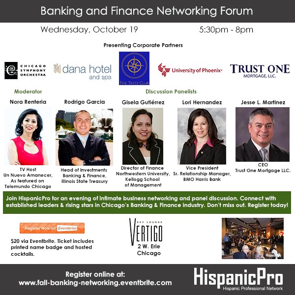 This Wednesday Network with Banking &amp; Finance professionals @VertigoChicago ow.ly/KS81304oLjm #Chicago #careers #Rivernorth