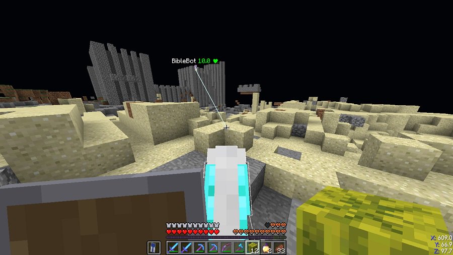 pablotossi's tweet photo. de paseo y dejando provisiones por el spawn de #2b2t ...de repente me encuentro con un bot muy odiado (o amado) por muchos! https://t.co/NJJtFwHHT5