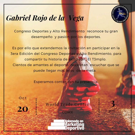 CongresDeportes's tweet photo. @rojodelavega Tu participación es muy especial para nosotros. https://t.co/64G3OJQXJx MD más información https://t.co/0cE4tXT2Il