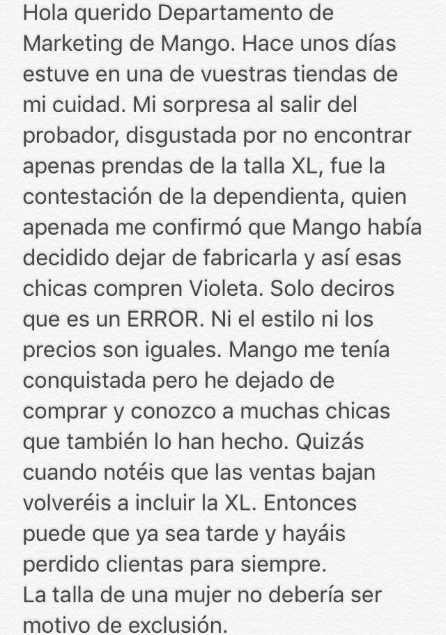 CarolinaLopt's tweet photo. @Mango decide dejar de fabricar XL para vender más en @violetabymango hasta que se de cuenta de que no vamos a comprar en ninguna de las dos https://t.co/9zS8ce6qoq