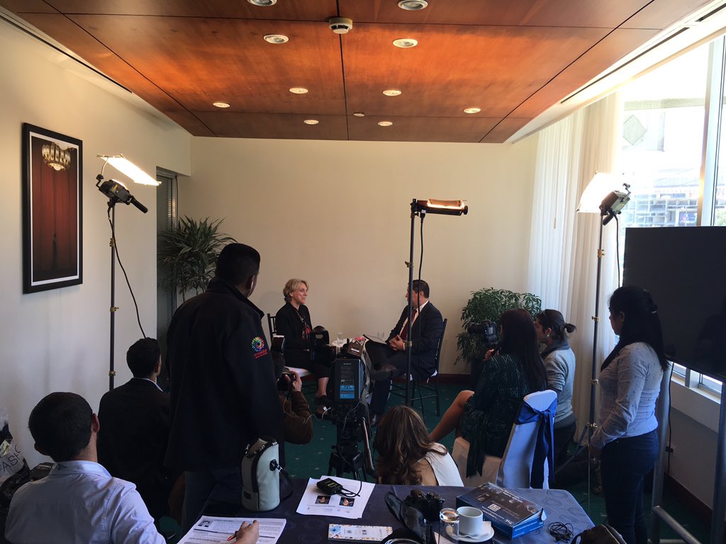StateDeptGFS's tweet photo. Amb. Stetson live from #Habitat3 talking about the #NewUrbanAgenda @usembassy_quito https://t.co/yyWEDTd19i