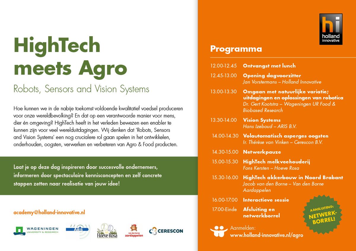 Arisbv's tweet photo. Meld u nu aan voor #hightechmeetsagro 09-11 @hightechcampus #Eindhoven Robots,
Sensors and Vision Systems https://t.co/3f6tCW3PLs https://t.co/ZxOzXTMQRN