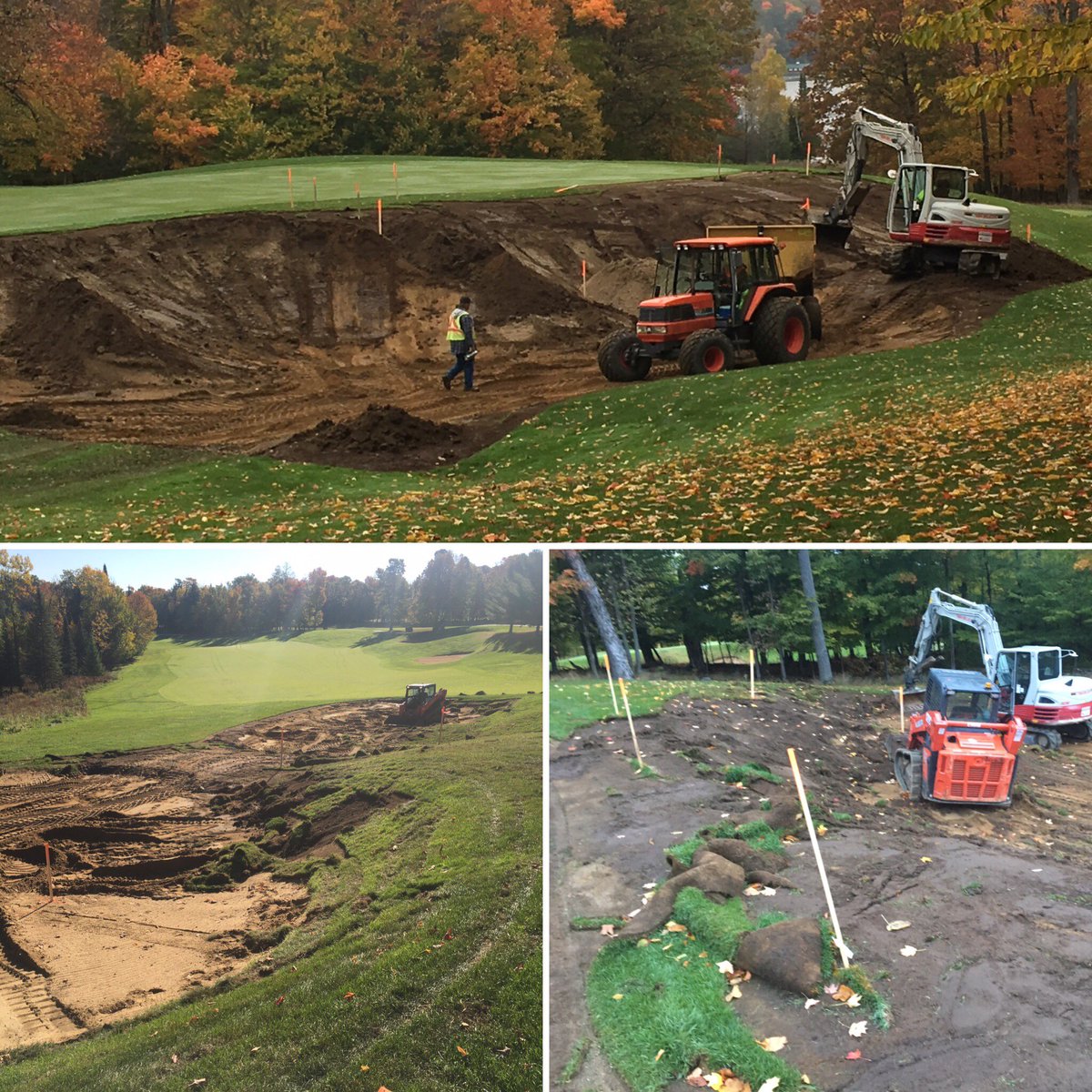 bigwinisland's tweet image. Bunker renovations are under way ! Our crews hard at work this week #bigwinisland #proangle #bunkers #renovations