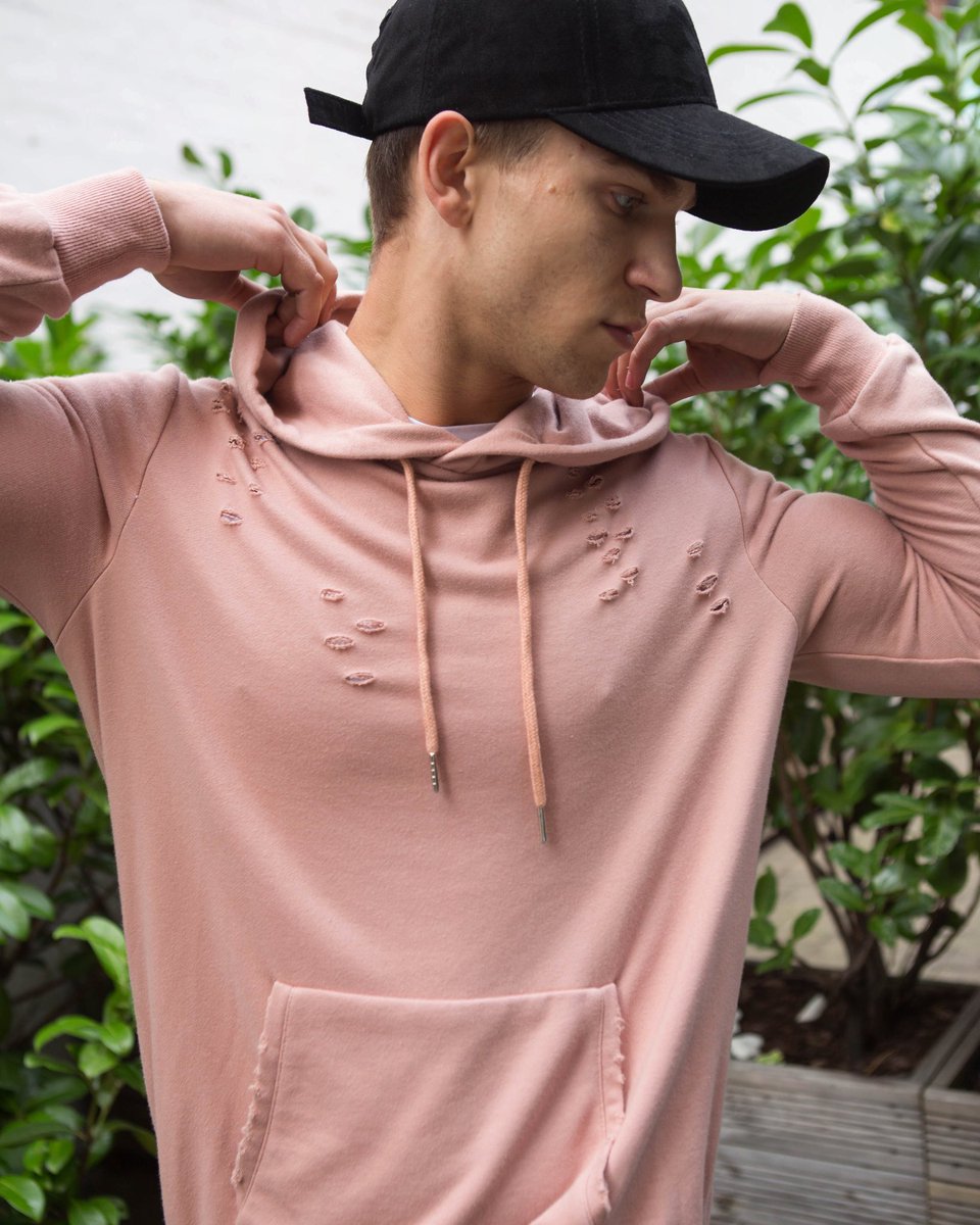 Ultra Comfort blended with Intricate Distressing. The Pink Distressed Zip Hoodie. nvltylondon.com #nvlty