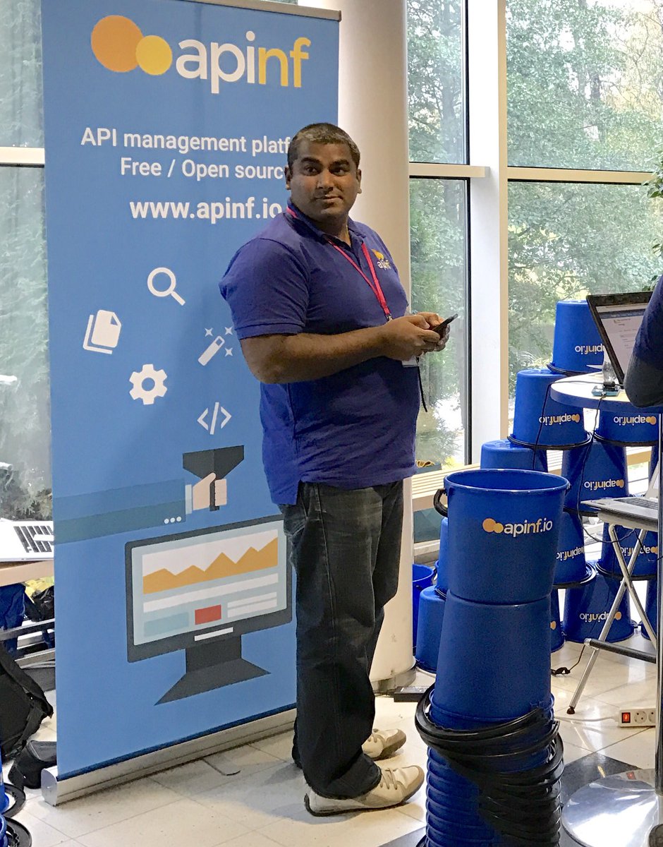 APInf_io's tweet photo. The Visioner behind the APInf. Thanks @challagonda for kicking the team in the right direction. #Mindtrek16 #apinf #opensource #SaaS https://t.co/gwuxTgOYtJ