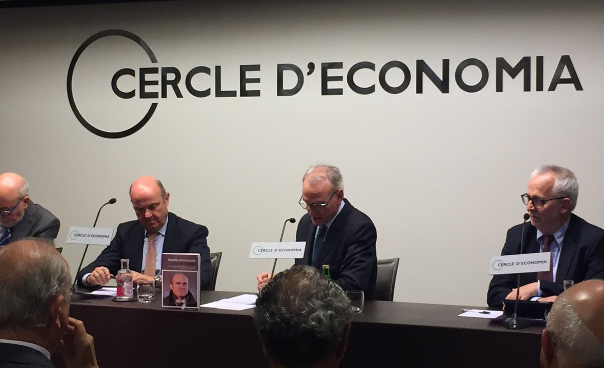 En la presentación del libro España amenazada del Ministro De Guindos #barcelona #cercledeconomia