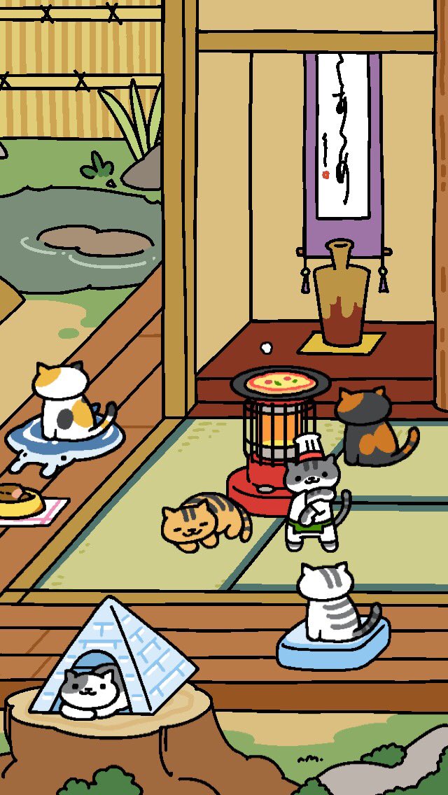 HeyNorge's tweet photo. Gotta love a #pizzaparty, especially with cats. #NekoAtsume #GuyFurry @GuyFieri https://t.co/l4rlUYy8PX