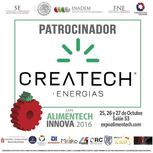 ExpoAlimentech's tweet photo. CREATECH es una empresa de base tecnológica dedicada a la realización de proyectos para la optimización de recursos y ahorro de energía. https://t.co/oWpIM7ubsR