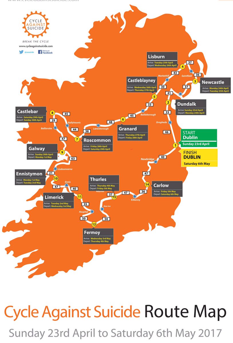 We are super excited to announce our 2017 Main Cycle route❗️😬🚴🏼‍♀️🚴🏼👌🏼✅