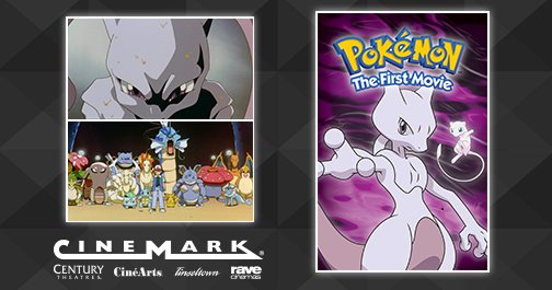 Pokemon's tweet image. US Trainers: On 10/29 and 11/1, catch Pokémon: The First Movie at Cinemark theaters! bit.ly/2dJcurn