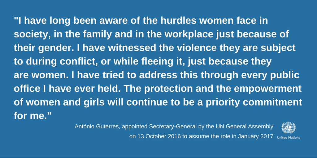 UNFPA's tweet photo. “The empowerment of women &amp; girls will continue to be a priority” - António Guterres, @UN #NextSG #GlobalGoals https://t.co/cvDRldzrlH