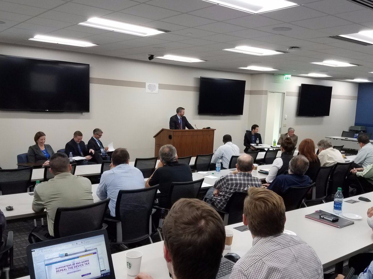 <a href="/AdvaMedUpdate/">AdvaMed</a> &amp; USGR hosting a mock Congressional hearing to update @SmithsMedical HQ employees on the importance of advocacy. #AdvaMed16