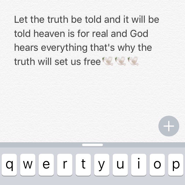 DAWNBRACCO's tweet photo. Let the truth be told Heaven is for real and God hears everything that's why the truth will set us free🕊🕊🕊 https://t.co/NIVX0QTgD7
