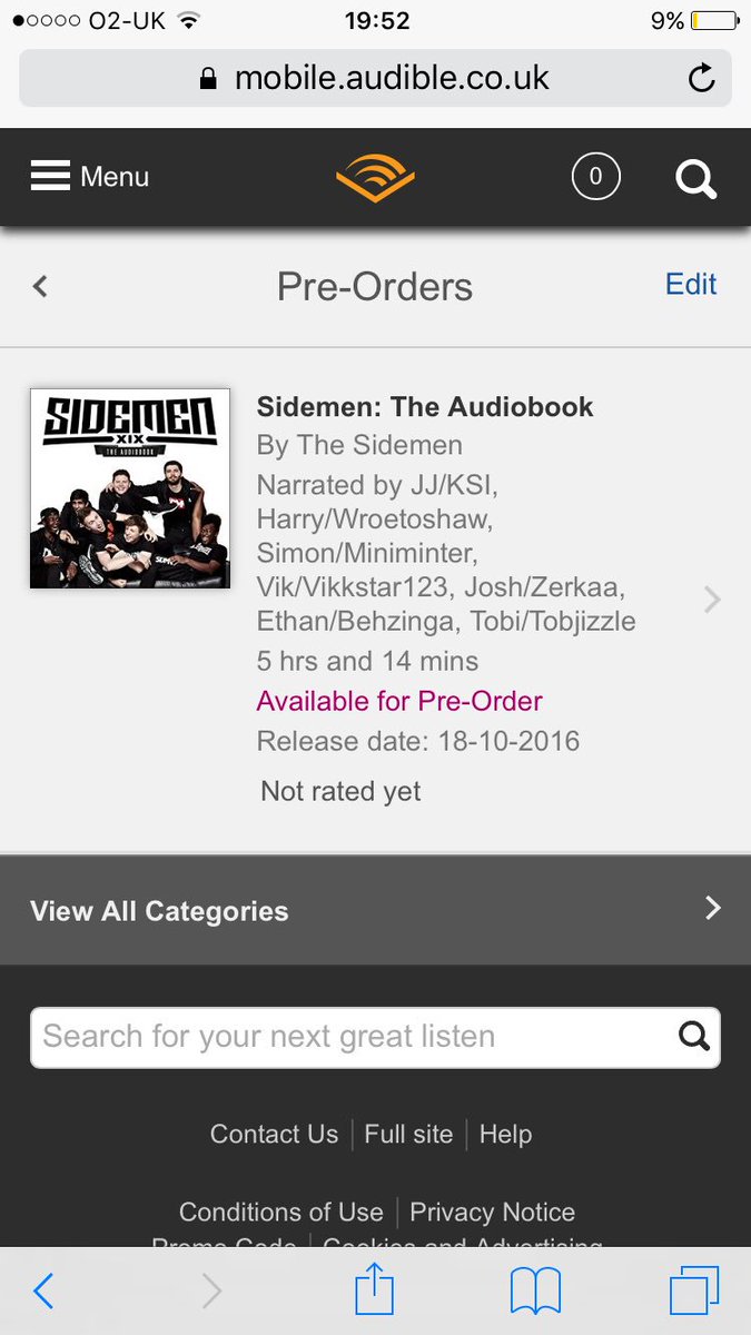 LaurenRose94_'s tweet photo. Looking forward to midnight @miniminter @Behzinga @Tobjizzle @ZerkaaHD @KSIOlajidebt @Vikkstar123 @wroetoshaw #sidemenbook #audiomen ๐๐ https://t.co/agzzEUKoev