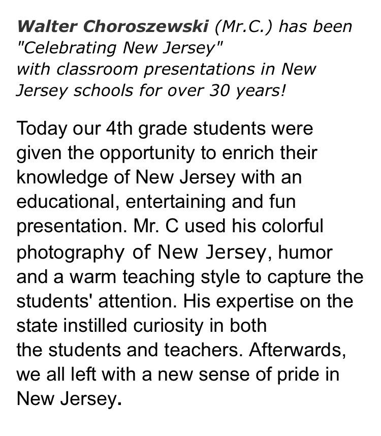 ShrewsburyPTA's tweet photo. Mr C made learning about New Jersey FUN for our 4th graders today! #sbs #sptg #inschoolprograms #makinglearningfun 🐯💚👍🏼🌎 https://t.co/bCEDQM6Gha