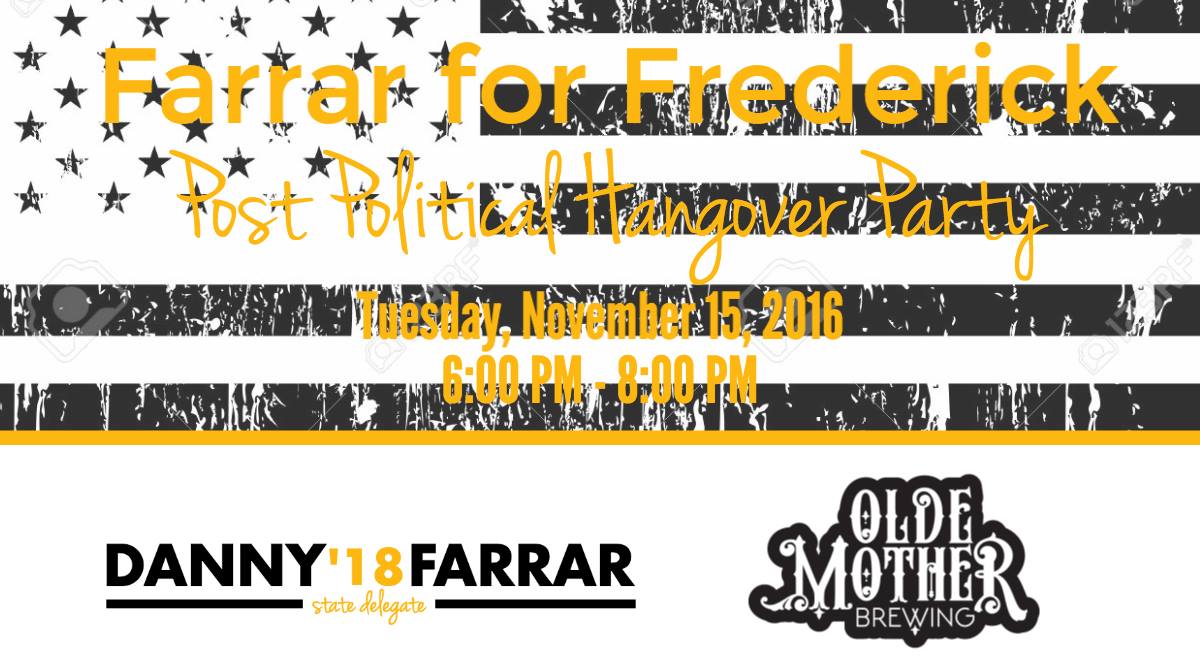 Join <a href="/SoldierFitDanny/">Danny Farrar</a> for a post political hangover 11/15/16 6-8pm Olde Mother Brewing (<a href="/OldeMotherbrew/">Olde Mother Brewing</a>) tkts here tinyurl.com/hkcruvz
