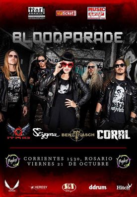 Bloodparadeband's tweet photo. ATENCION Metalheads!! #Rosario  ESTE VIERNES 21 DE OCTUBRE #BLOODPARADE EN #PUGLIESE AV. Corrientes 1530. #coral #benetnasch #itrio #stygma https://t.co/Hc6fYujhsY