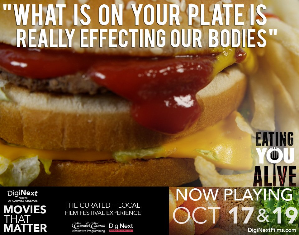 NehstStudios's tweet photo. What's on your plate? Eating You Alive is in theaters TODAY! Check Fandango for theaters and times! #diginextevents #carmikecinemas https://t.co/JuYdb8qJzq