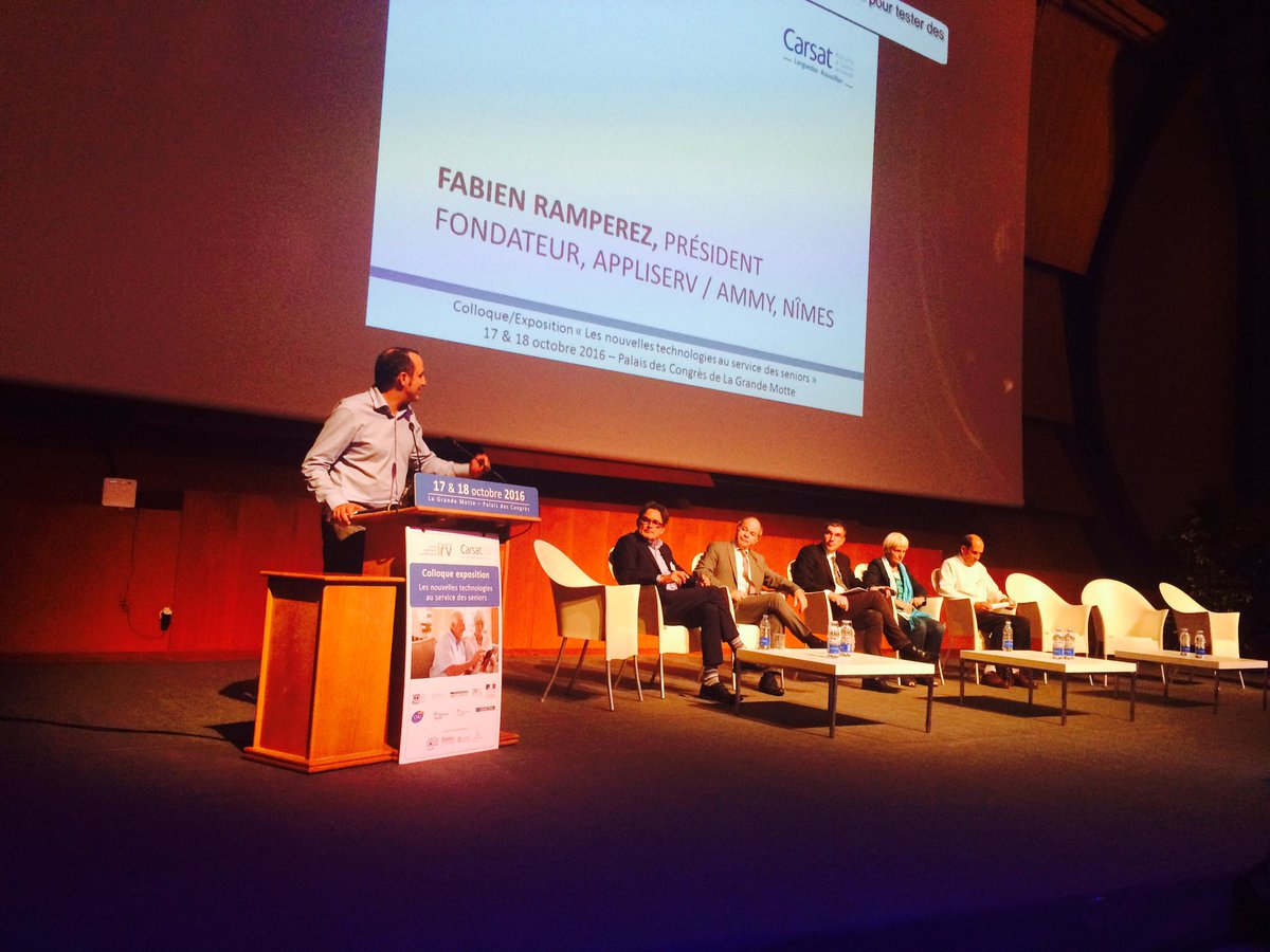 KYomedINNOV's tweet photo. @Kyomed_Health aux côtés de F.Ramperez qui présentait Ammy à #LaGrandeMotte ! #IRVColloque ! #CARSAT #SilverEco @Ammycommunaute https://t.co/BnCjFSeCE0