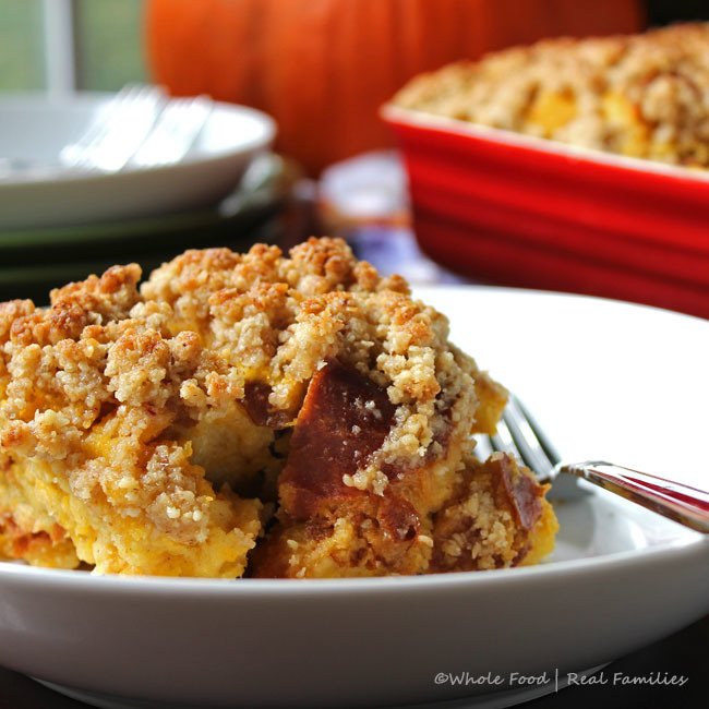 Nothing says #fall more than this #Maple Pumpkin Bread Pudding with #Oatmeal Crumb topping.  bit.ly/2diRbAT #Pumpkin #dessert
