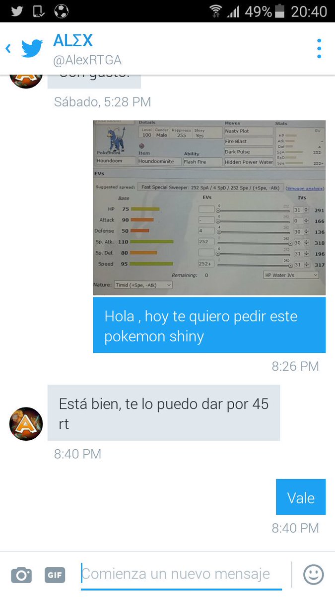 Brais_G_B's tweet image. Necesito 45 RT para un houndoom shiny , los devuelvo #Blessurintercambios