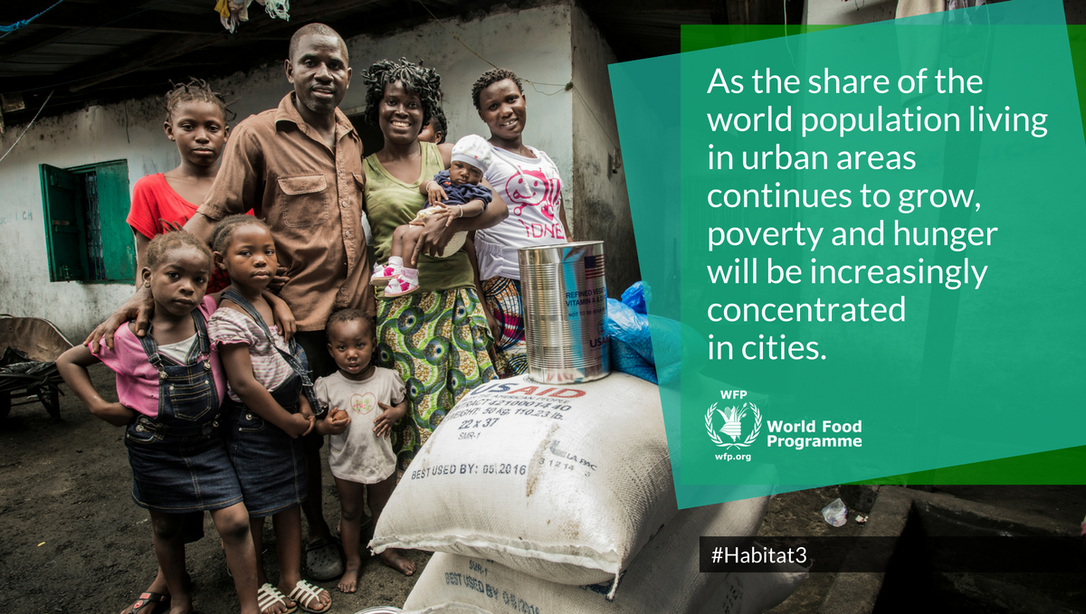 UN's tweet photo. By 2030, ~60% of world’s population will live in urban areas. @WFP explains how #Habitat3 matters for #ZeroHunger https://t.co/x6qCZRab9E https://t.co/NFMoVsFtRe