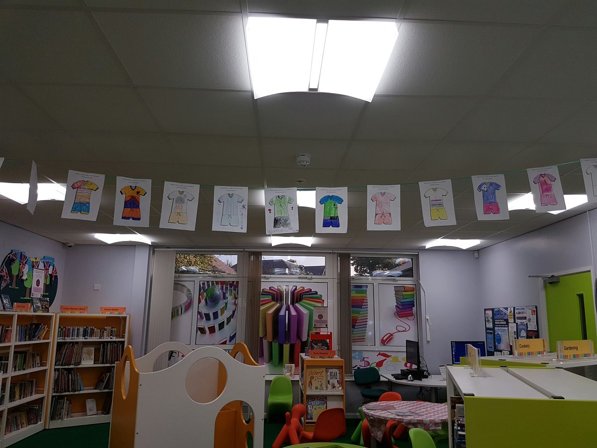 RBWM_Libraries's tweet photo. Pop into #DedworthLibrary and see all the amazing artwork from our #designafootballkit colouring competition! ⚽🏃🖍 https://t.co/LR0DoWCjoJ