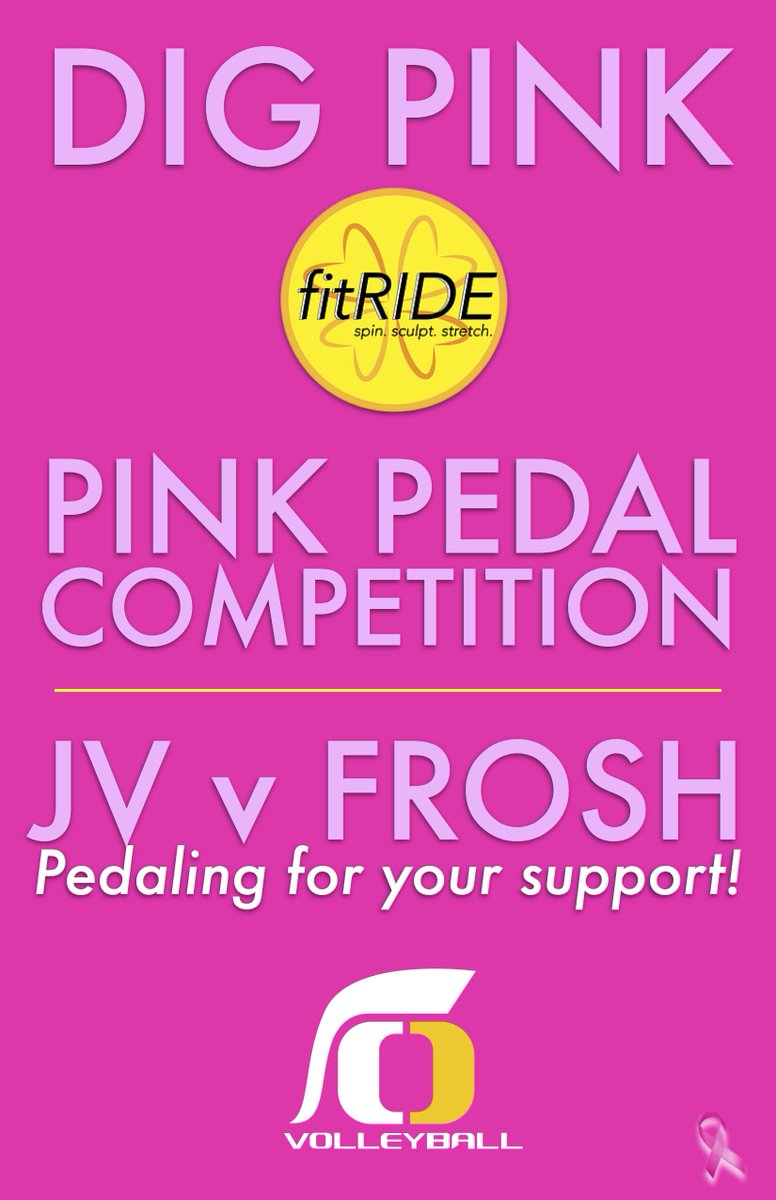 Pink Pedal Competition heating up 2Nite at <a href="/ORHSTrojanVB/">Oak Ridge Volleyball</a> Dig Pink Game - Sponsored by FitRide - Who will reign supreme - FROSH or JV?