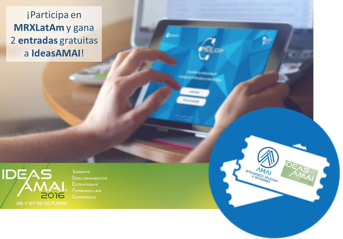 MRXLatAm's tweet photo. #UltimasHoras ¡Gana entradas de #IDEASAmai! Únete a #MRXLatam > https://t.co/tPXnTVDRpi y participa en las encuestas/foros! #MRX @AmaiMexico https://t.co/dBtcJQYJml