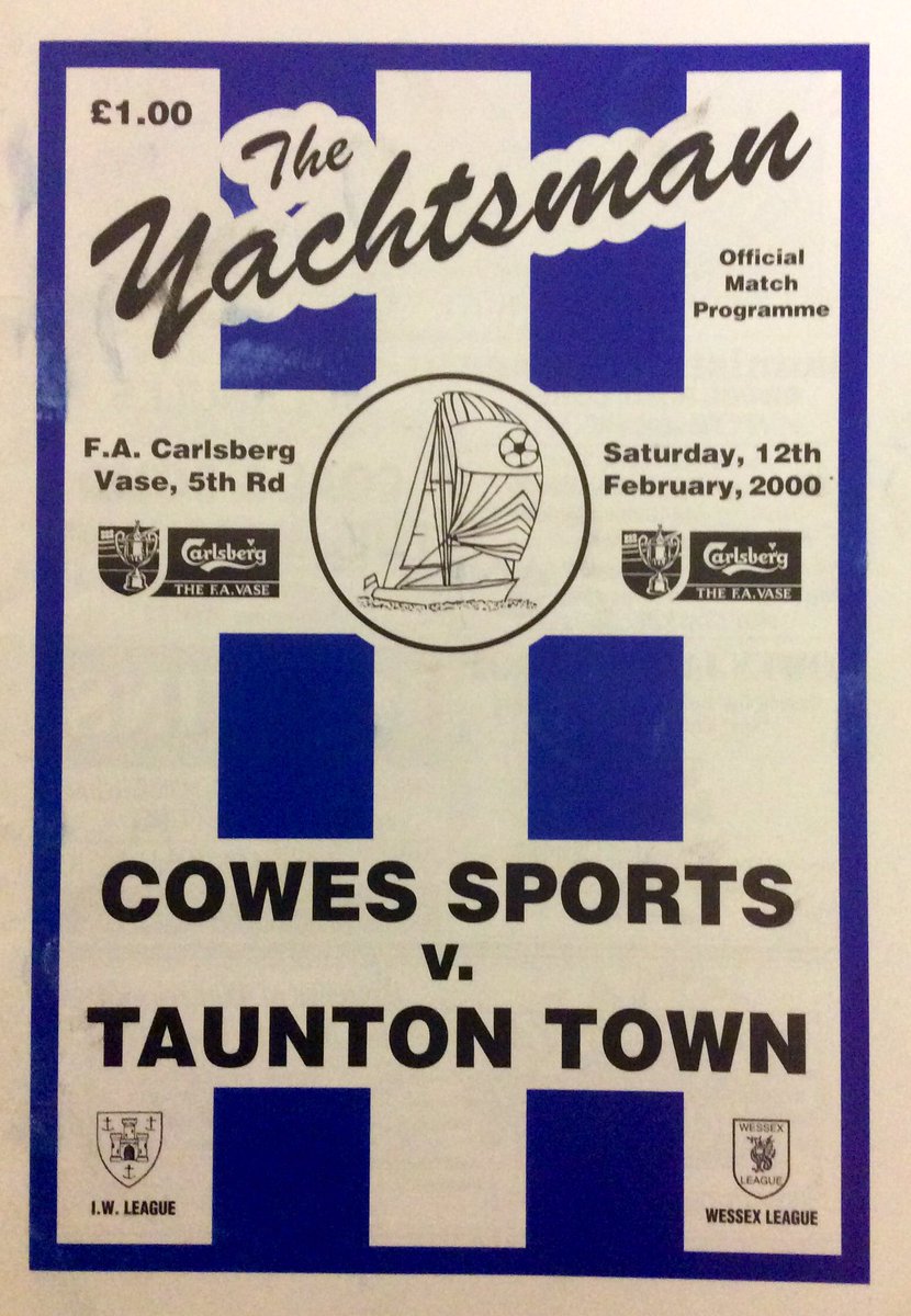 MarkEdmonds64's tweet photo. @cowessports @TauntonTownFC @mattwessex @TSWesternLeague Cowes Sports v Taunton Town, FA Vase 5th Round 1999/00 Season. https://t.co/q8vv9xLcSh