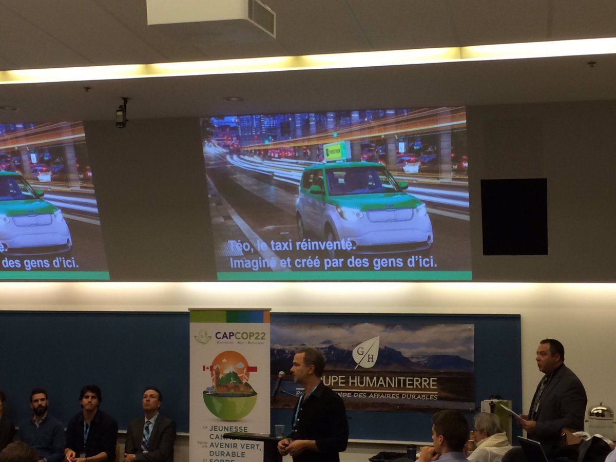 loic_angot's tweet photo. Présentation du modèle écologique et social de @TeoMTL au panel #capcop22 ! @capCOP22 https://t.co/Y1bQSesrhU
