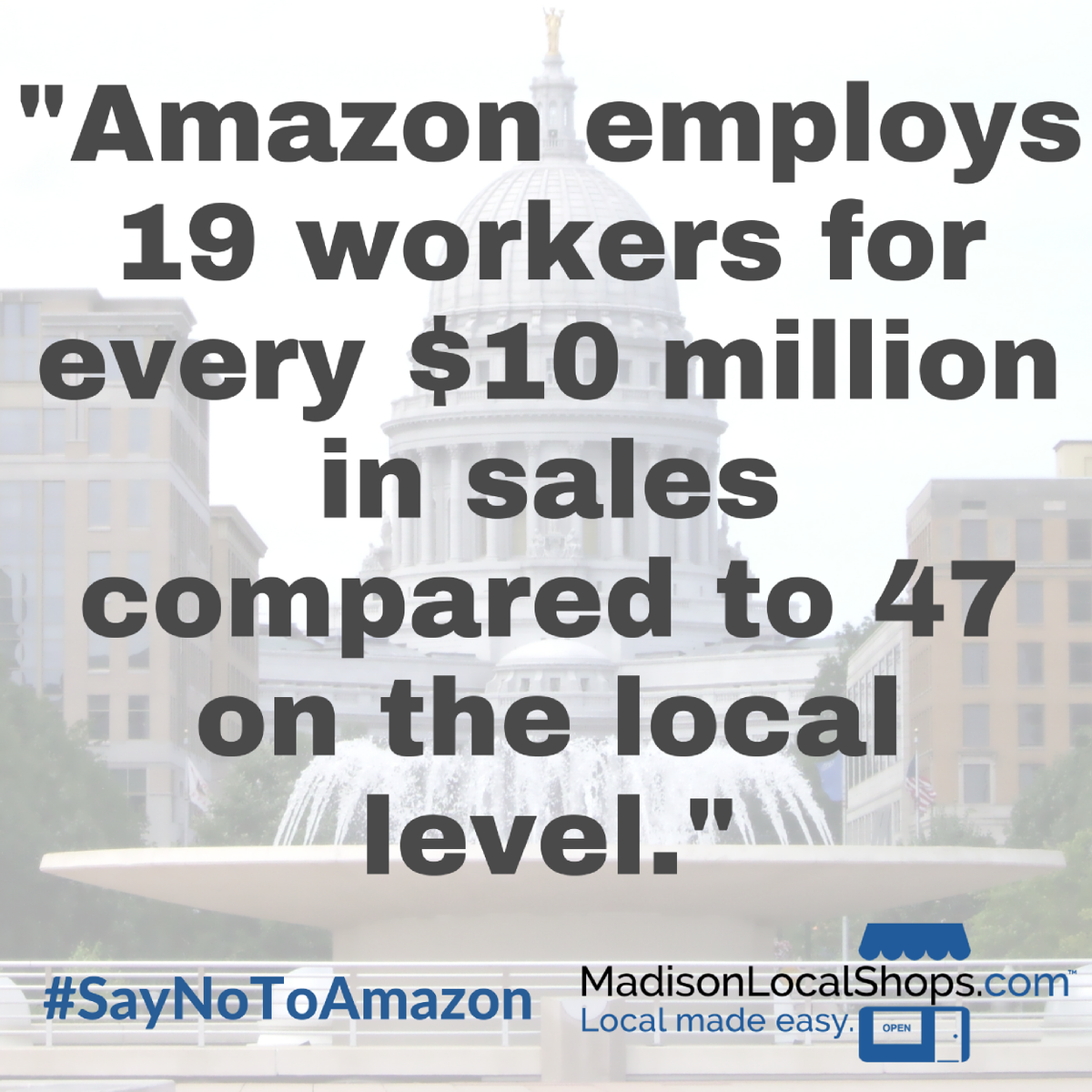 MadLocalShops's tweet image. Our stance on @UWMadison's partnership with @Amazon. Retweet if you agree! #SayNoToAmazon #ShopLocal #MadisonWI bit.ly/SayNoToAmazon