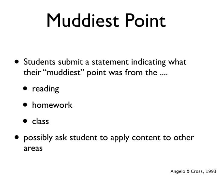 LeslyGregory's tweet photo. What are your students' "muddiest" points in class? Assessment helps address them. @nolandwhite #pearsonlearn https://t.co/mWqfaI9VWv