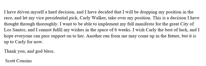 ScottCousins__'s tweet photo. OFFICIAL STATEMENT REGARDING MY PRESIDENTIAL RUN https://t.co/PiVPUC85Kz