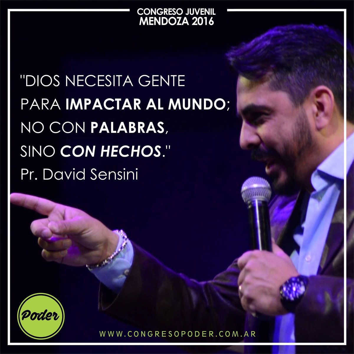 CongresoPoder's tweet photo. Pr. David Sensini. #Poder2016 "Por el Despertar de una #NuevaGeneracion https://t.co/CkY6nrvf2j