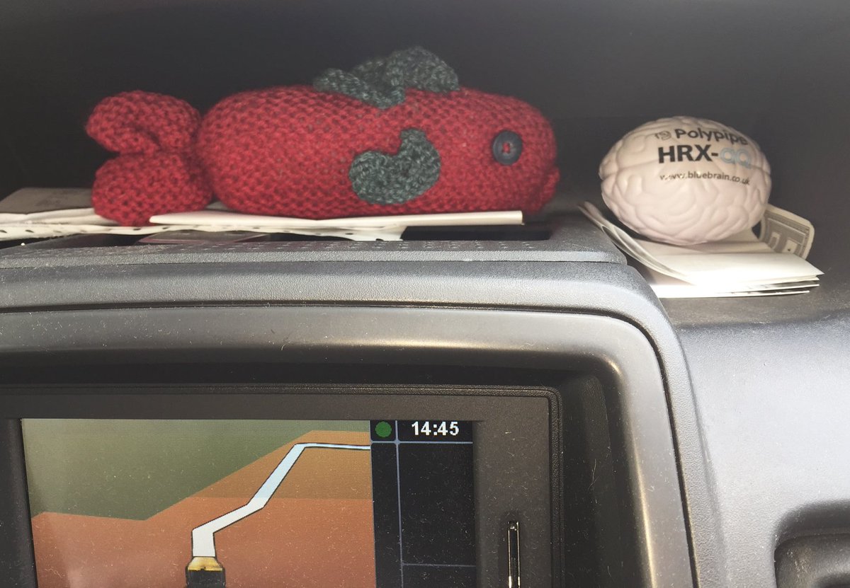 Hippystitch's tweet photo. This #fantasyfish is now living in a van, minding the paperwork - thanks @LucyMonkman for the pic :) https://t.co/nmx10jEGGQ
